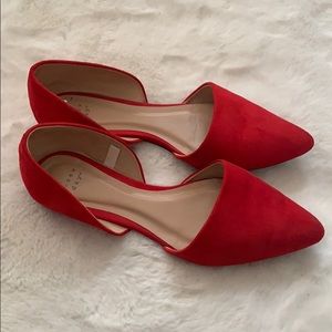 Red flat shoes
